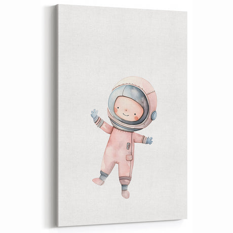 Personalized Kids Art - Space Explorer Girls Bedroom Wall Decor