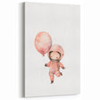 Girls Bedroom Art - Space Explorer with Balloon Kids Room Decor