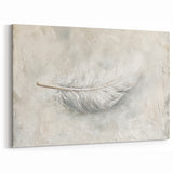 Elegant Dining Room Wall Art - Modern Feather Canvas & Framed Print