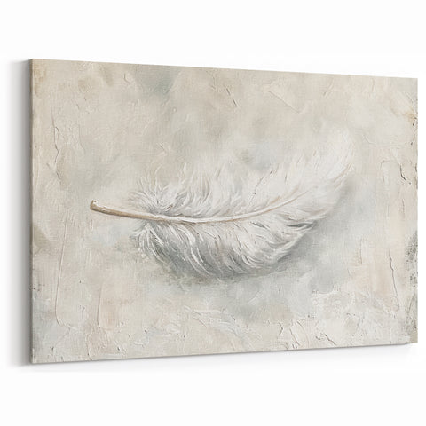 Elegant Dining Room Wall Art - Modern Feather Canvas & Framed Print