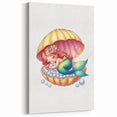 Girls Room Wall Art - Sleeping Mermaid in Seashell Kids Decor
