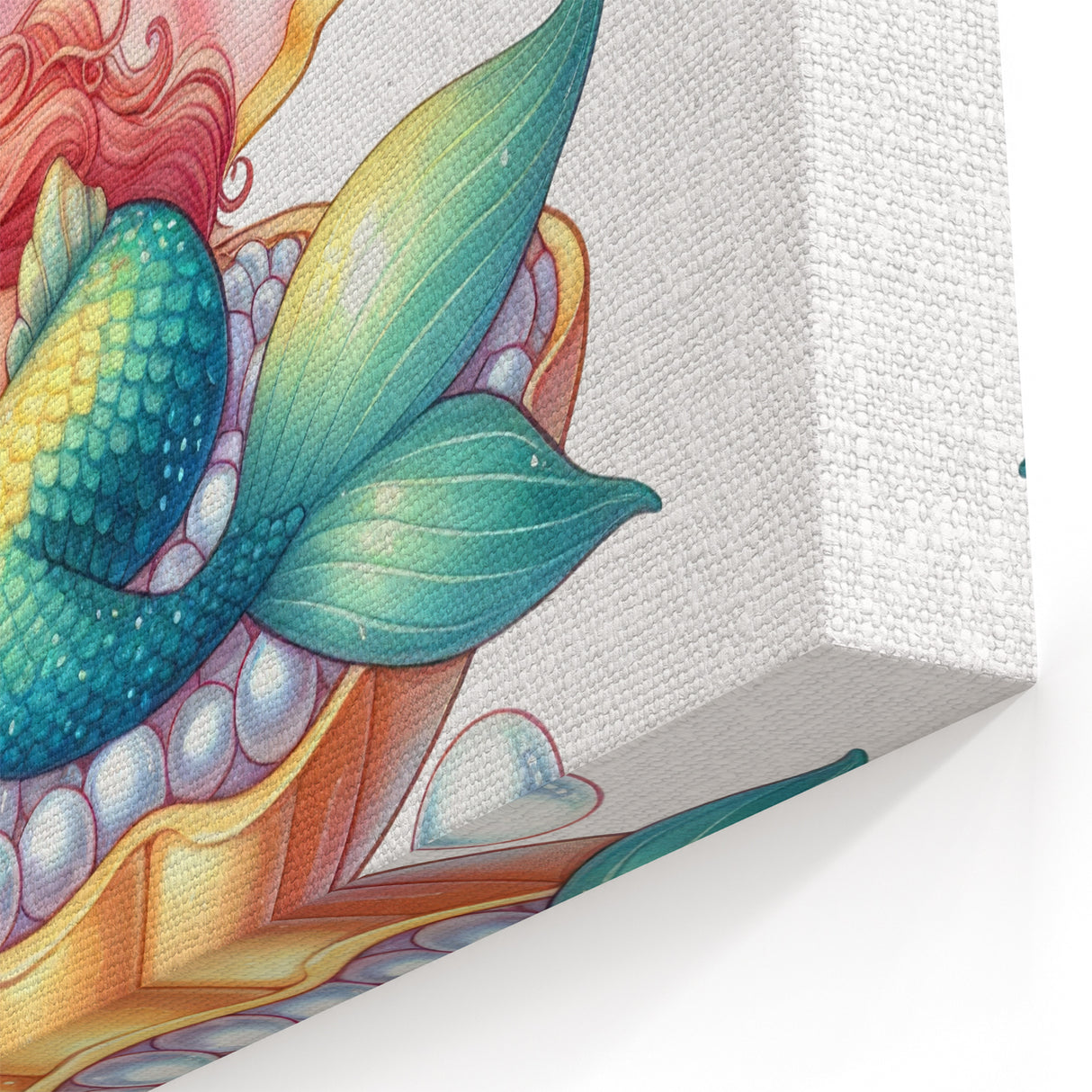 Girls Room Wall Art - Sleeping Mermaid in Seashell Kids Decor