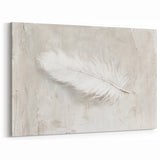 Canvas Art for Dining Area - Minimalist Feather Wall Décor