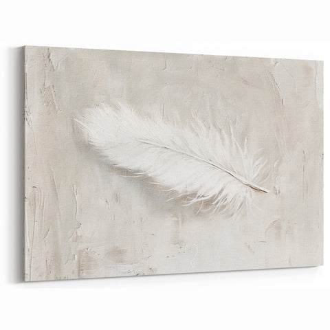 Canvas Art for Dining Area - Minimalist Feather Wall Décor