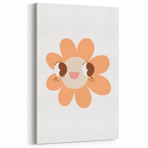 Girls Bedroom Art - Happy Daisy Kids Room Wall Decor