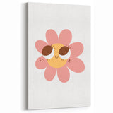 Girls Bedroom Art - Smiling Pink Daisy Kids Room Wall Decor