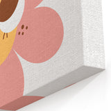 Girls Bedroom Art - Smiling Pink Daisy Kids Room Wall Decor