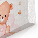 Girls Bedroom Art - Teddy Bear on Cloud Kids Room Wall Decor