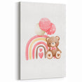 Girls Room Wall Art - Teddy Bear and Rainbow Kids Room Decor