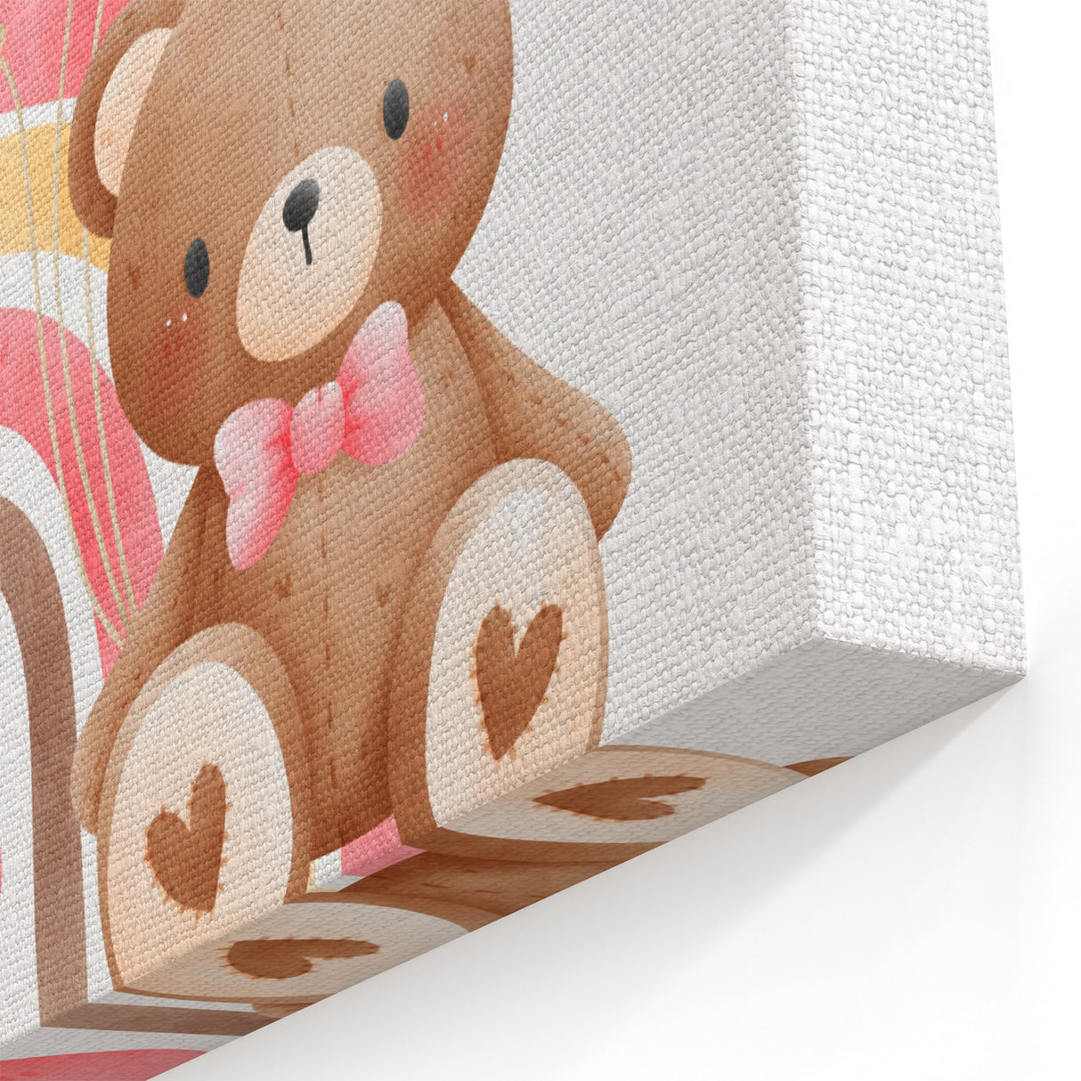Girls Room Wall Art - Teddy Bear and Rainbow Kids Room Decor