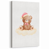Girls Bedroom Art - Christmas Teddy Bear on Cloud Wall Decor