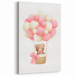 Playroom Wall Art - Teddy Bear Hot Air Balloon Kids Room Decor