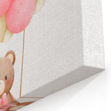 Playroom Wall Art - Teddy Bear Hot Air Balloon Kids Room Decor