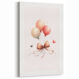 Girls Bedroom Art - Elegant Balloons and Bow Kids Room Decor