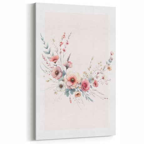 Girls Room Wall Art - Elegant Floral Botanical Kids Room Print