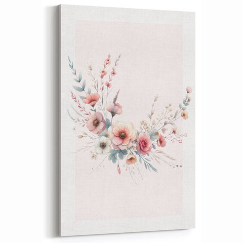 Girls Room Wall Art - Elegant Floral Botanical Kids Room Print