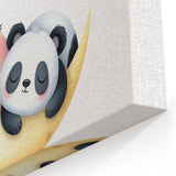 Kids Room Art Prints - Sleeping Moon & Panda Nursery Wall Decor