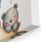 Playroom Wall Art - Sleeping Moon & Bear Kids Room Print
