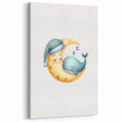 Children’s Wall Decor - Sleeping Moon & Whale Dreamy Night Art