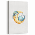 Children’s Wall Decor - Sleeping Moon & Whale Dreamy Night Art