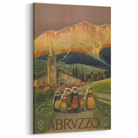 Vintage Travel Poster - Abruzzo Italy | Retro Tourism Wall Art