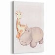 Girls Room Wall Art - Giraffe & Hippo Kids Room Art Prints