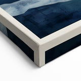 Modern Dining Room Wall Art - Navy & Beige Abstract Canvas