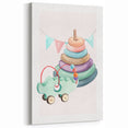Girls Room Wall Art - Stacking Rings & Toy Car Kids Room Art