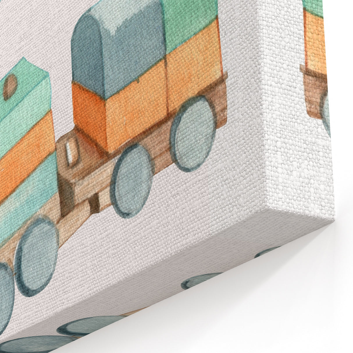 Girls Room Wall Art - Wooden Train & Airplane Kids Room Art