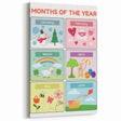 Months of the Year Learning Wall Art - Kids Educational Poster