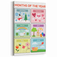Months of the Year Learning Wall Art - Kids Educational Poster