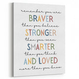 Braver Stronger Smarter Typography Art – Motivational Wall Decor
