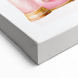 Girls Bedroom Art - Pink Princess Castle Children's Wall Decor