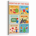 Months of the Year Learning Wall Art - Kids Educational Poster