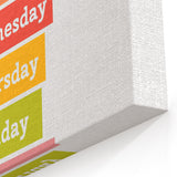 Days of the Week Learning Wall Art - Kids Educational Poster