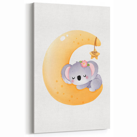 Sleeping Koala on Moon Kids Room Print - Nursery Wall Art