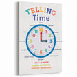 Telling Time Learning Wall Art - Kids Educational Clock Poster