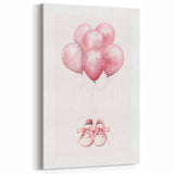 Pink Balloons & Baby Shoes Print - Nursery Wall Art
