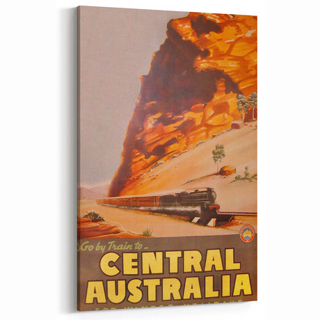 Vintage Travel Poster - Central Australia | Retro Train Art