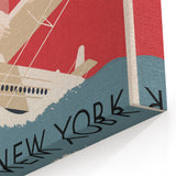 Vintage Travel Poster - New York Airports | Retro Aviation Art