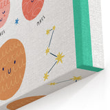 Planets Learning Wall Art - Kids Educational Solar System Poster
