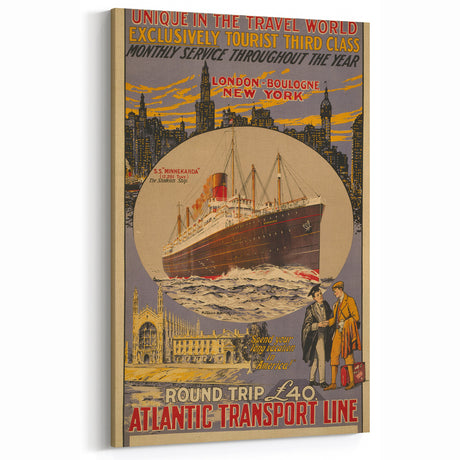 Vintage Travel Poster - Atlantic Transport Line | Retro Ship Art