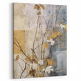 Elegant Gold & Gray Floral Wall Art – Modern Canvas Print