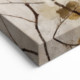 Elegant Gold & Gray Floral Wall Art – Modern Canvas Print