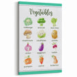 Vegetables Chart - Kids Educational Wall Art Healthy Food Print