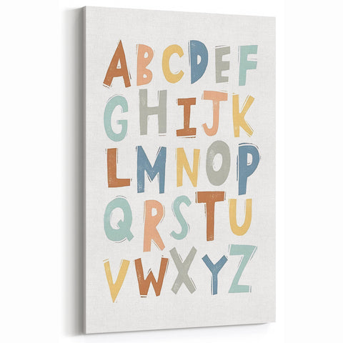 ABC Alphabet - Kids Educational Wall Art Pastel Learning Print