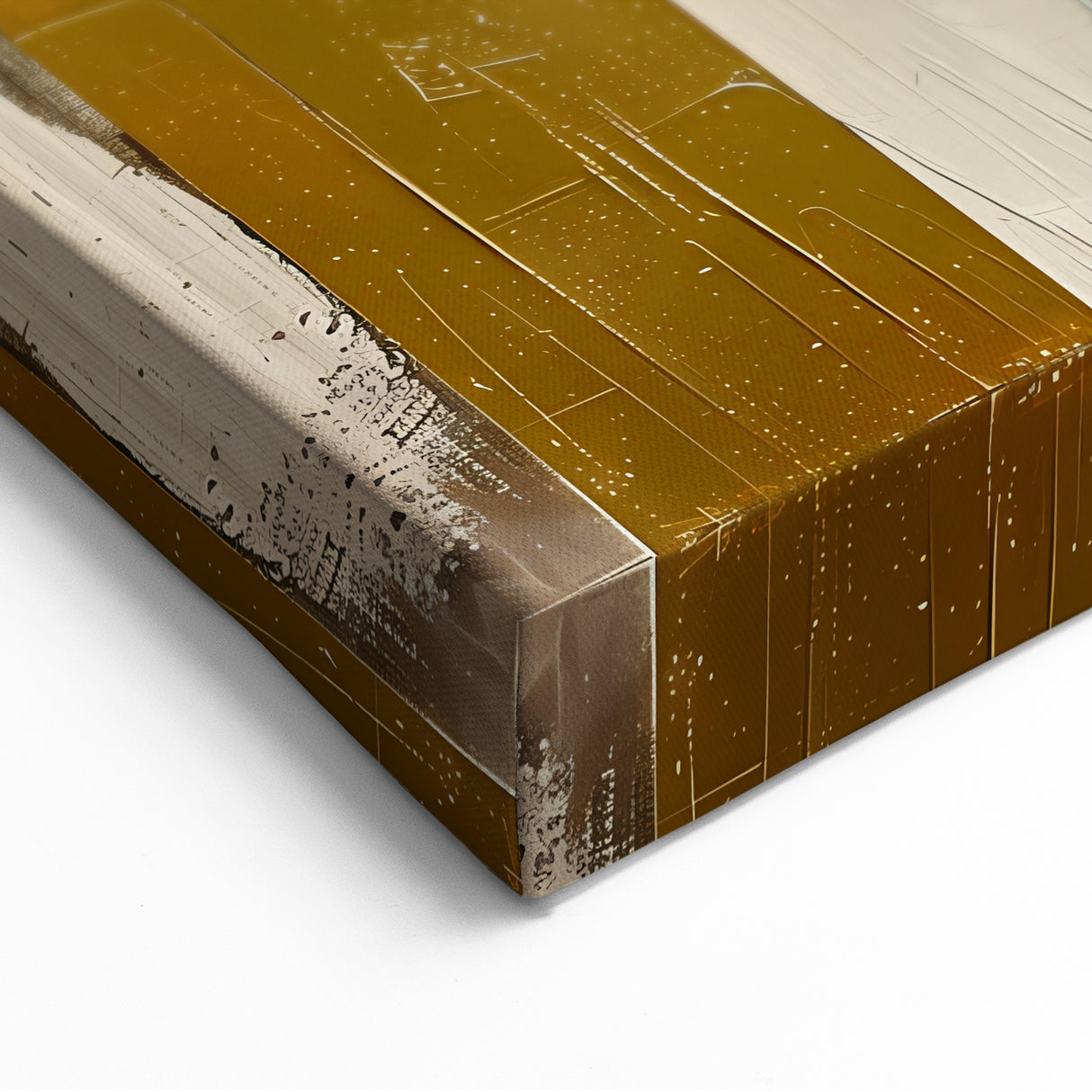 Contemporary Dining Art Pieces – Gold & Beige Arch Abstract