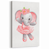Ballet Elephant Watercolor Print - Playroom Wall Art for Kids