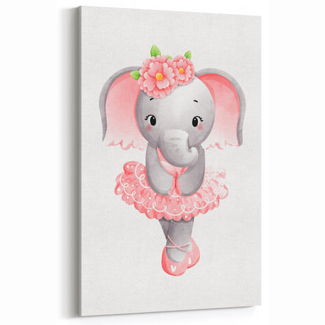 Dancing Ballerina Elephant Print - Children's Wall Decor