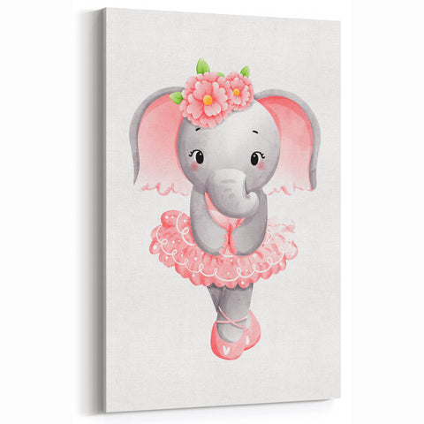 Dancing Ballerina Elephant Print - Children's Wall Decor